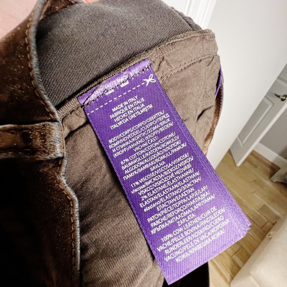 NEW Ralph Lauren Purple Kaida Metallic Bootcut Jeans In Lustrous Floral Size 27 - Picture 11 of 13